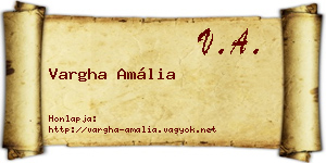 Vargha Amália névjegykártya